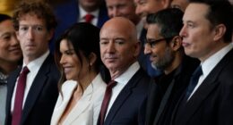 ‘Trillion dollar photo’ snapped at Trump inauguration as tycoons Bezos and Zuckerberg sit with Elon Musk & Google boss