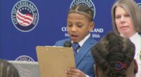 10-year-old boy shares powerful message at Cleveland Town Hall meeting after shooting death of his friend