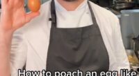 A video (pictured) posted on Fallow Restaurant in London's TikTok page showed a top tip for creating the perfect poached egg