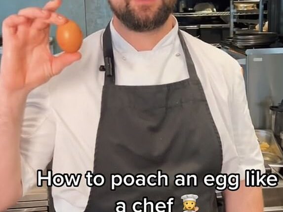 A video (pictured) posted on Fallow Restaurant in London's TikTok page showed a top tip for creating the perfect poached egg