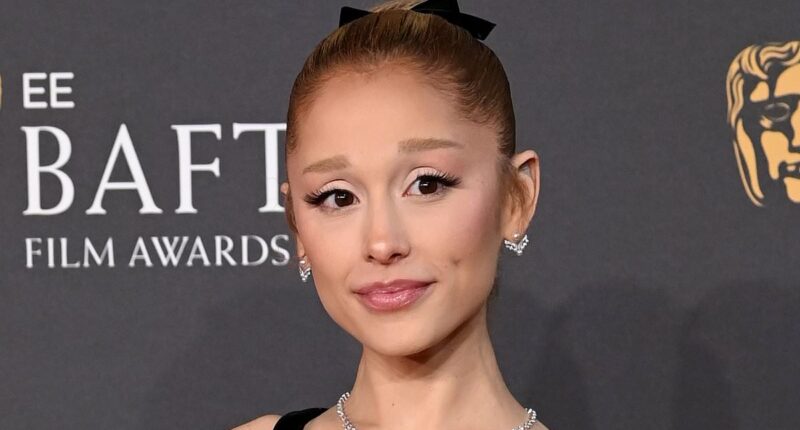 Ariana Grande puts on a showstopping display in a blush pink and black gown as she joins busty Selena Gomez, Demi Moore and Camila Cabello on the red carpet for the 2025 BAFTAs