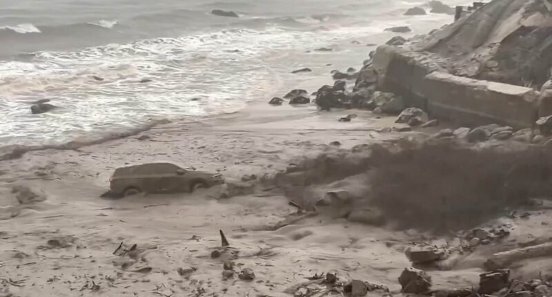 Brutal landslides torture California as videos show cars being swept away with people inside