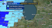 Chicago weather: Dangerous cold temps to bring -25° wind chills on Monday, Tuesday