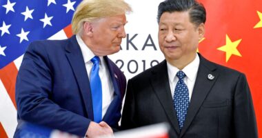 China hits back as US tariffs take effect with Beijing imposing it’s OWN hike in retaliation for Trump’s world trade war