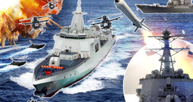 Chinese destroyer with ‘kill web’ of drones survives attack by EIGHT-strong US Navy fleet in chilling WW3 war games