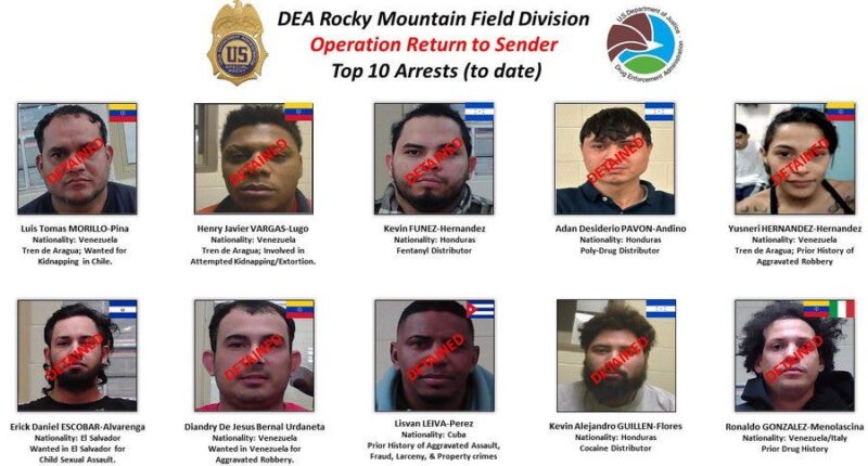 Colorado's top 10 drug criminals arrested, facing deportation under DEA operation