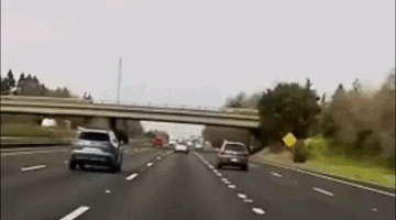 Dramatic dashcam footage shows moment Sacramento driver flies off busy overpass: video