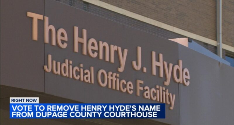 DuPage County lawmakers to vote whether to remove late Congressman Henry Hyde's name from courthouse