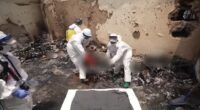 Horrifying video shows charred bodies inside female prison block where hundreds of women were raped before being burnt alive