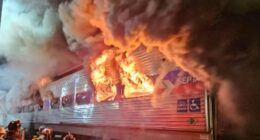 Horror as SEPTA train carrying 350 people goes up in flames forcing passengers to evacuate in frantic scenes