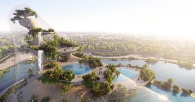 Incredible plan for ‘giant greenhouse’ in Dubai with 330ft tower of pools, water slides & gardens set to open in 2028