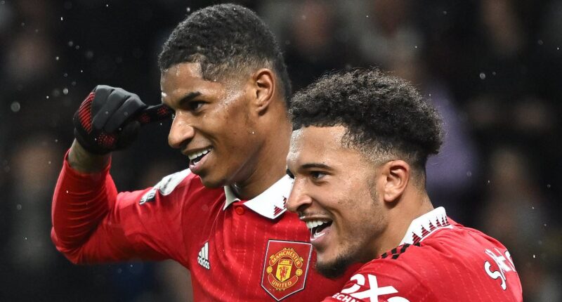 Jadon Sancho's one-word message to Marcus Rashford infuriates Man United fans after they both escaped exile with loans to Premier League rivals