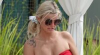 Kerry Katona shows off her incredible two-stone weight loss in a tiny red bikini as she enjoys her first solo Valentine's Day in Thailand since her split from fiancé Ryan Mahoney