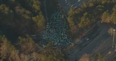 Kingda Ka roller coaster at Six Flags Great Adventure in New Jersey brought down by implosion to mkae way for new thrill ride