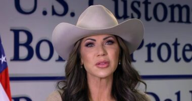 Kristi Noem is mocked over latest 'border costume' as DHS Secretary doubles down on Mexico and Canada tariffs