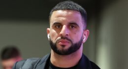 Kyle Walker arrives at the San Siro as England full back expected to make his debut for AC Milan against city rivals Inter TONIGHT - with his wife Annie Kilner set to be in the crowd to support him