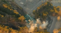 Moment world’s tallest roller coaster is BLOWN UP with 456-foot tower turned to pile of rubble in series of explosions