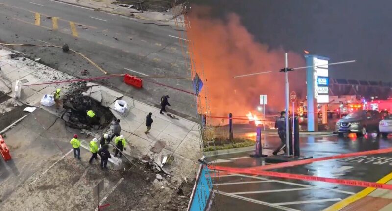 NTSB releases video of responders searching through eerie site of fatal Philadelphia Learjet crash