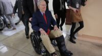 Outrage as 'traitor' Mitch McConnell, 82, grimly holds onto power from a wheelchair... as Senate turns into 'old people's home'