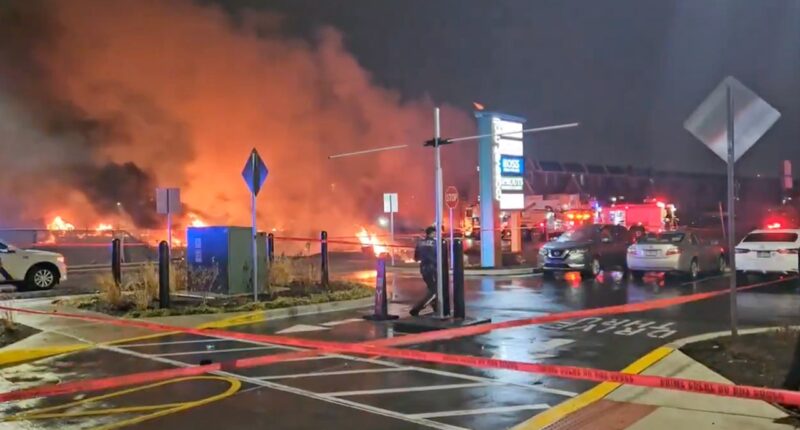 Plane crashes in Philadelphia, igniting inferno near homes and mall