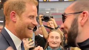 Prince Harry laughs as Invictus Games competitor questions his royal heritage