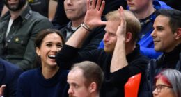 Prince Harry puts on goofy display with Meghan at the Invictus Games after his veiled swipe at Donald Trump following attack on 'terrible' wife