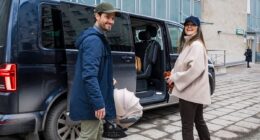 Princess Sofia of Sweden and Prince Carl Philip are snapped smiling as they leave hospital in Stockholm with their new baby girl