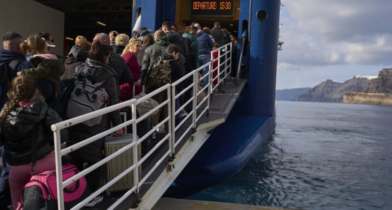 Race to escape earthquake island: Locals flee Santorini as volcanic holiday spot is hit by hundreds of tremors, sparking landslides