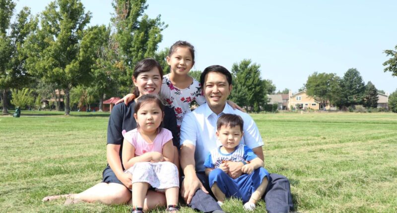 Pastor Daniel Jeong with his wife and three children.