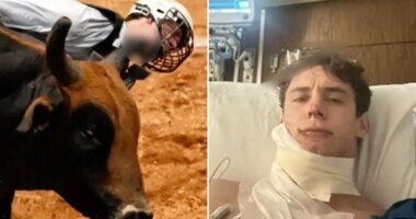 Rodeo rider cheats death when bull's horn slices neck open