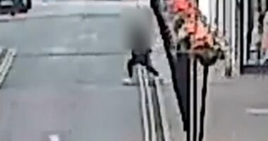 Shocking moment man, 20, squares off with teenager in fatal daytime knife fight that saw blade plunged 8cm into his heart