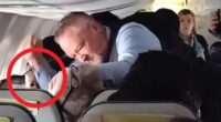 Terrifying moment ‘screaming’ plane passenger refuses to let go of woman’s hair as ‘hero’ flight attendant restrains him