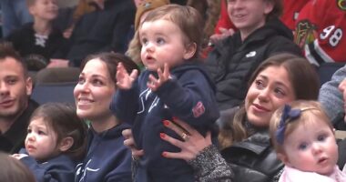 The late Johnny Gaudreau's son is serenaded by Blue Jackets fans on his first birthday in touching scene in Columbus