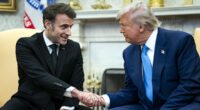 Trump and Macron's THREE awkward handshakes go viral as French President's Gallic charm wins a 'breakthrough' on Ukraine peace deal 