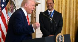 Trump brings out 'incredible' Tiger Woods at White House Black History Month celebration