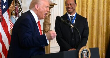 Trump brings out 'incredible' Tiger Woods at White House Black History Month celebration