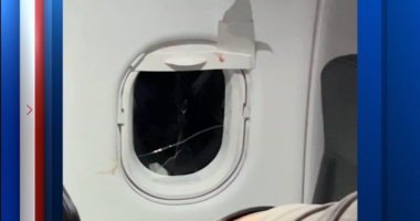 Video shows passengers detaining man on Houston-bound Frontier Airlines flight after he punched window, broke plexiglass cover