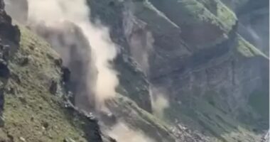 Watch as Instagram island Santorini is hit by horror LANDSLIDES after holiday hotspot rocked by terrifying earthquakes