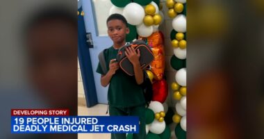 Young boy 'pushing through' after being hit by debris from Philadelphia plane crash