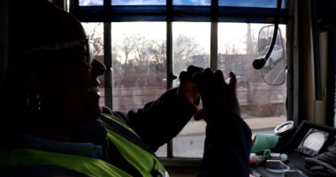 A SEPTA positive vibes trolley spreads affirming messages to its riders