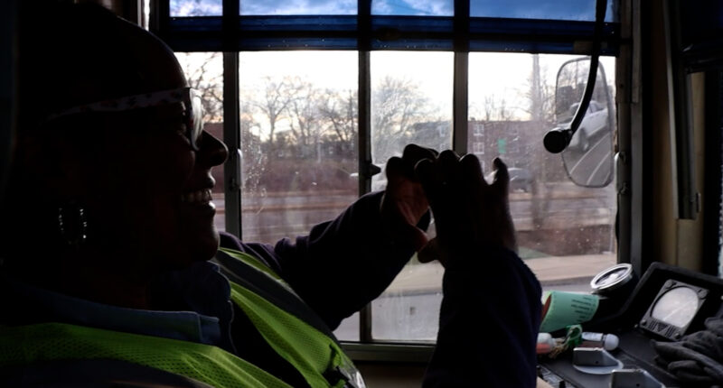 A SEPTA positive vibes trolley spreads affirming messages to its riders