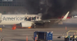 American Airlines Flight 1006 diverted to Denver International Airport, airplane engine catches fire after landing, FAA says