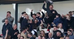 Ant and Dec jump for joy as duo celebrate Newcastle's Carabao Cup win against Liverpool at Wembley - after their beloved club ended 70-year domestic trophy drought