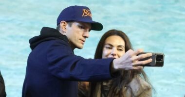 Ashton Kutcher and Mila Kunis put on united front amid 'marriage drama' with Roman holiday alongside kids