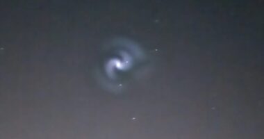 Brits spot mysterious spirals over UK as sky lights up with ‘frozen fuel from SpaceX rocket’