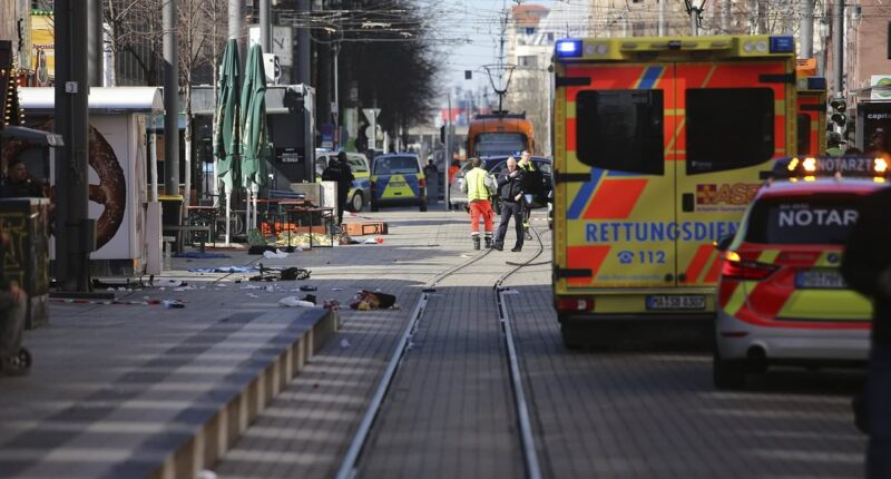 Car smashes into crowd of pedestrians in Mannheim leaving 'at least one dead and multiple injured'