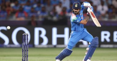 Aussie public enemy No.1 Virat Kohli (pictured) struggled for runs during the summer down under but returned to form to steer India to their Champions Trophy semifinal win