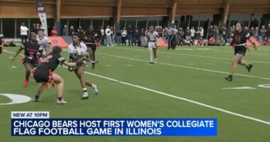 Chicago Bears host Rockford, Benedictine University for college women's flag football game in Walter Payton Center at Halas Hall