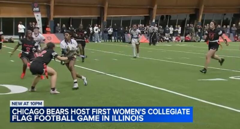 Chicago Bears host Rockford, Benedictine University for college women's flag football game in Walter Payton Center at Halas Hall