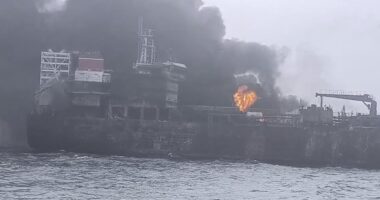 Could ship that hit US tanker have been hacked? White House refuses to rule out foul play as 140,000 tonnes of jet oil burns in sea off Yorkshire